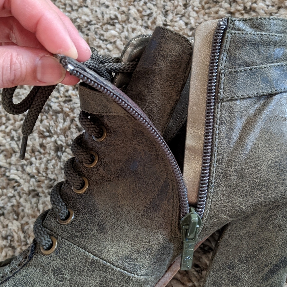 Olive Lug Sole Ankle Bootie - Size 6.5 - Picture 7 of 10